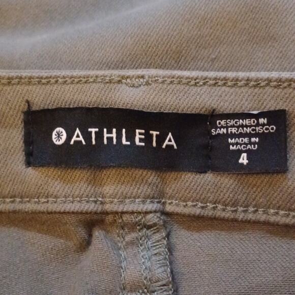 ATHLETA Women's Olive Green Flex Straight Leg Crop Jeans. Size 4 - Picture 14 of 16